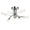 The Havana ceiling light has 3 decoratively entwined polished chrome arms complete with 6 frosted glass shades.
