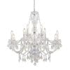 The Clarence pendant light features sweeping acrylic beads and droplets to create a stunning 12 light chandelier.