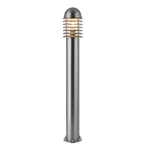 The Louvre outdoor light is constructed from stainless steel and poly-carbonate, with clear vandal resistant diffuser. This is the bollard version, which is 100cm high.