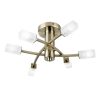 The Havana ceiling light has 3 decoratively entwined antique brass arms complete with 6 frosted glass shades.