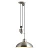 The Polka pendant light features a traditional design with a rise and fall suspension system in a satin nickel plate finish. Height adjustable from a range of 92cm to 198cm.