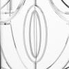 Close up of the Whistle pendant light, an elegant, chandelier-style fitting, constructed in steel with nickel plate finish. The six curved arms surround a central decorative circle.
