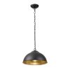 The Colman pendant light features a stylish pendant shade in a matt black finish. The inside of the pendant shade features a shimmering gold leaf finish that adds a splash of colour.