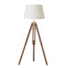 The Tripod floor light (base only) features a sheesham mango wooden base in the style of a tripod with solid brass detailing and adjustable legs.