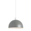 The Newsome pendant shade features a modern, half-spherical design in a matt taupe finish.