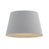 The Cici lampshade features a tapered cylindrical design in grey cream linen measuring at ø18 inches.