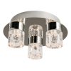 The Imperial ceiling light features three unique, clear glass shades with infused bubble details enclosing 3 x 5W warm white integrated LED's, all supported by a round, polished chrome base.