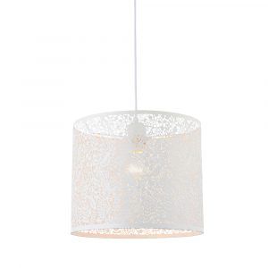 The Secret Garden pendant shade features gorgeous, delicate metalwork detailing of birds, leaves and dragonflies in a matt ivory finish. This fitting is ⌀30cm in diameter.