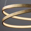 Shows a close up of the Scribble pendant light's looping design and gold leaf finish.