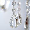 Close up of the Tabitha pendant light clear crystal glass detailing and droplets.