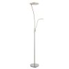 The Alassio floor light features an elegant design in satin chrome with a curved base and fully adjustable reading lamp at the centre of the stand. The main light has an integrated 18W LED lamp, and the reading light has an integrated 6W LED lamp.