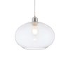 The Dimitri pendant shade features domed clear glass with integrated bubble detailing. This shade can be paired with compatible cable sets.