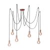 The Studio pendant light is a cluster of six pendants and features an industrial style design in a copper plate finish.