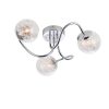 The Auria ceiling light has 3 looping arms finished in polished chrome each ending in a clear glass shade filled with a thin wire, which is threaded with glass beads.
