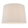 The Mia lampshade features a contemporary, tapered design in vintage white linen, with rolled edge detailing, and ø12 inches in size.