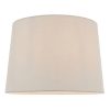 The Mia lampshade features a contemporary, tapered design in vintage white linen, with rolled edge detailing, and ø14 inches in size.