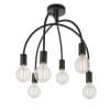 The Studio ceiling light has three, curved matt black arms which end in LED filament bulbs.