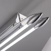 Close up of the Harper ceiling light's decorative tipped ends and base with a polished chrome finish.