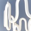 Shows a close up of the Cern pendant light's integrated LED in a textured white finish and its abstract, uniformly wavy design.