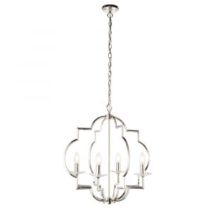 The Garland pendant light features a stylish blend of traditional and contemporary lighting. The metalwork frame is finished in a polished nickel, and the lamp-holders are made from premium crystal glass.