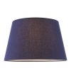 The Evie lampshade features a contemporary, tapered design. ø14 inches with violet cotton fabric, rolled edges, and reversible gimbal so that the shade can be used for a table lamp or pendant.