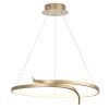 The Rafe pendant light features an elegant twisted hoop with integrated inner LED in a matt brushed gold finish.