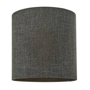 The Sara lampshade features a straight, cylindrical design in charcoal faux linen fabric. This shows the ⌀12 inch size.