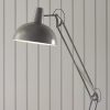Close up of the lamp head of the Marshall floor light in slate grey and satin white.