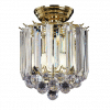 The Fargo ceiling light has clear acrylic shades and globes supported by a brass effect finished trim.