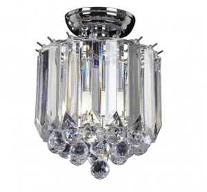 The Fargo ceiling light has clear acrylic shades and globes supported by a chrome effect finished trim.