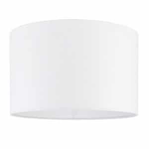 The Endon Grace 16 inch lampshade features a straight, cylindrical design in white linen fabric.