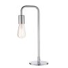 The Rubens table light has a simple rectangular design with an exposed lamp in a polished chrome finish.