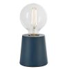 The Mono Table Light features a modern, conical design in a matt ink blue finish.